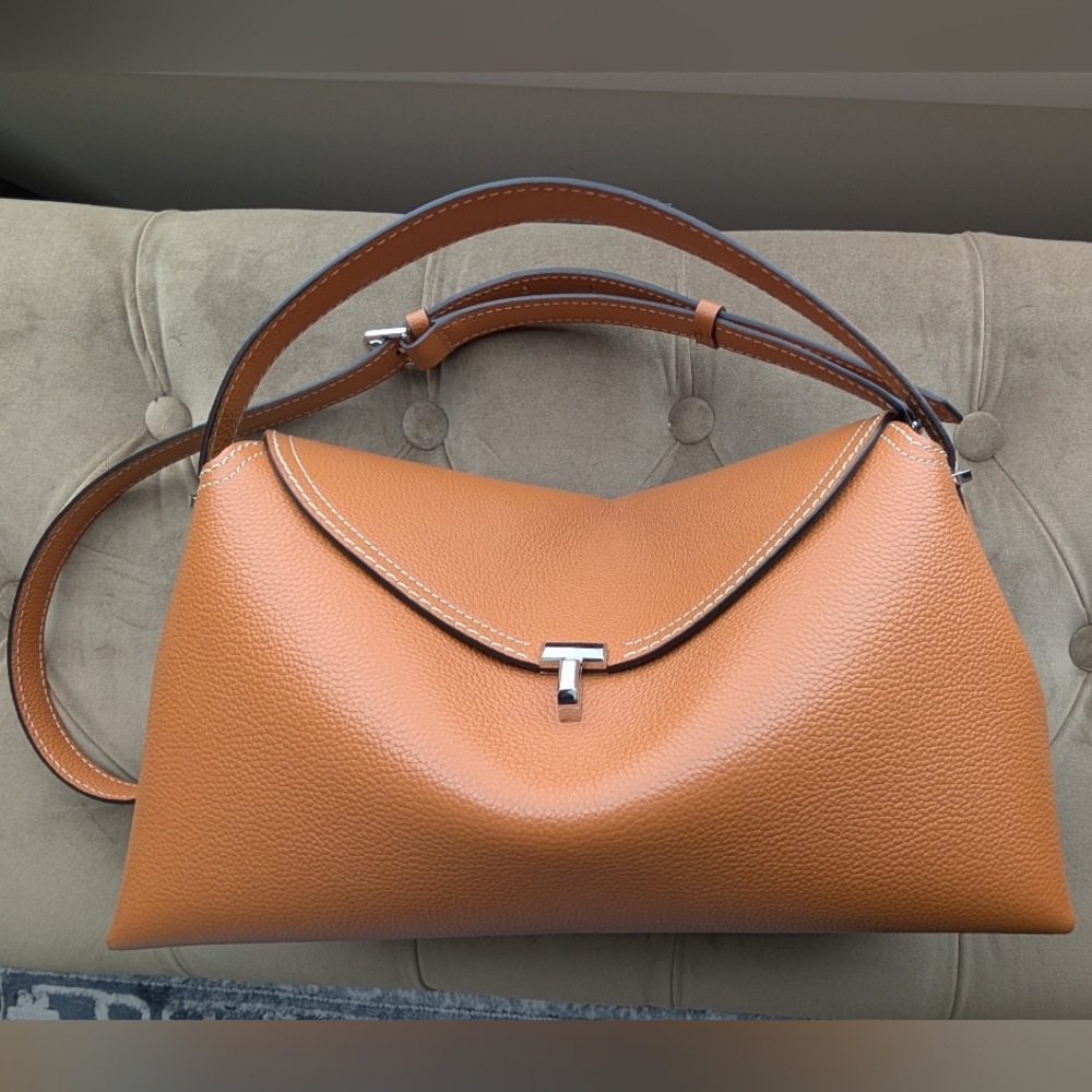 Toteme T-Lock Top Handle Bag Tan